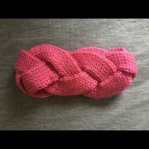 Pink Knit Braided Earwarmer